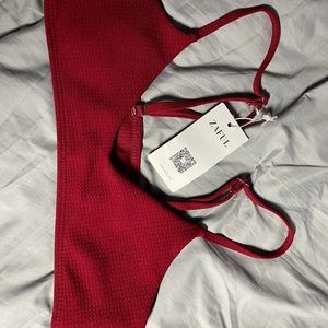 ZAFUL BURGUNDY BIKINI TOP SIZE 8. NWT.